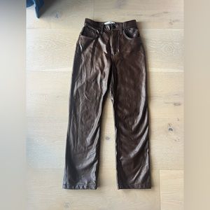 abercrombie brown leather pants
